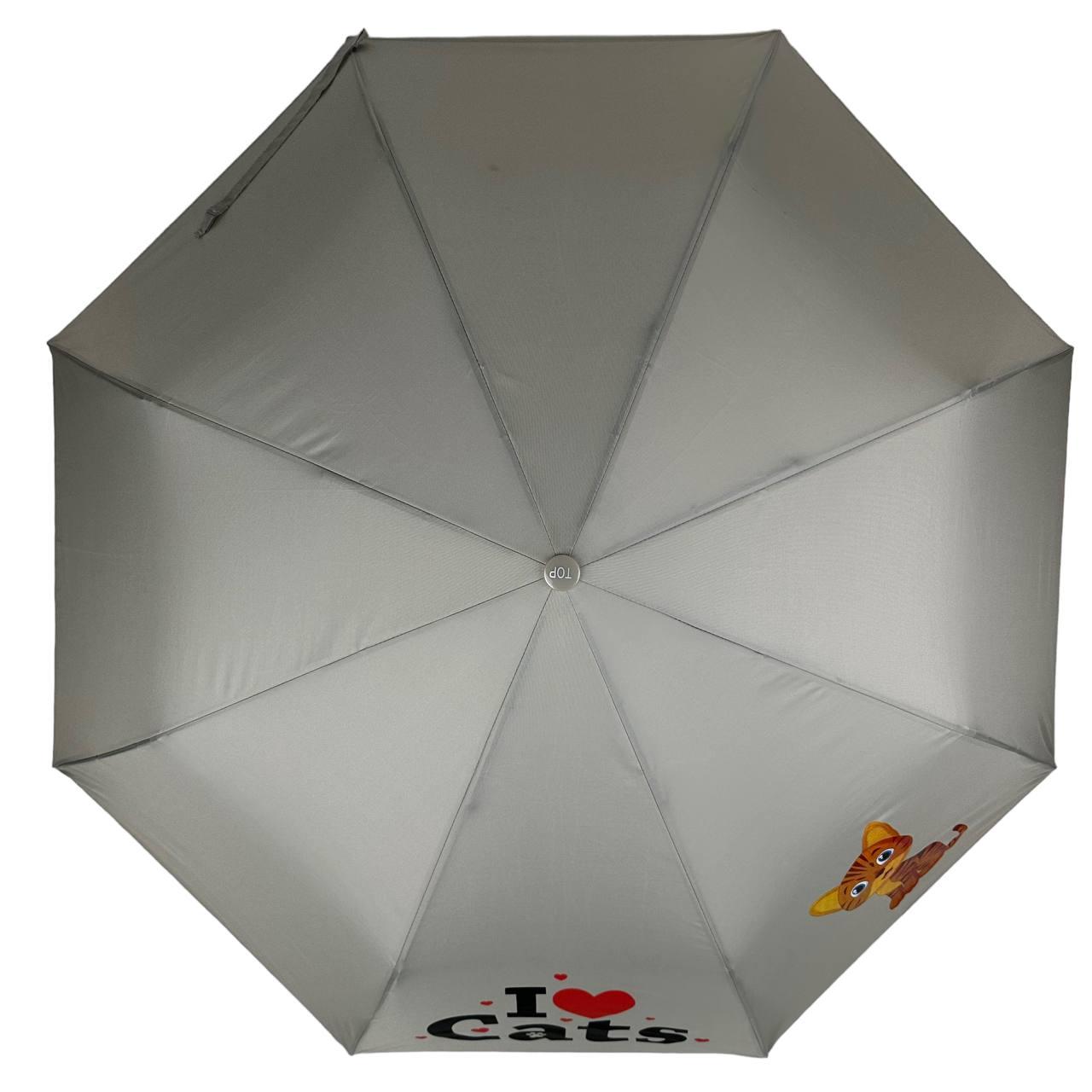 Детский складной зонтик полуавтомат Toprain 97 см серый - фото 5