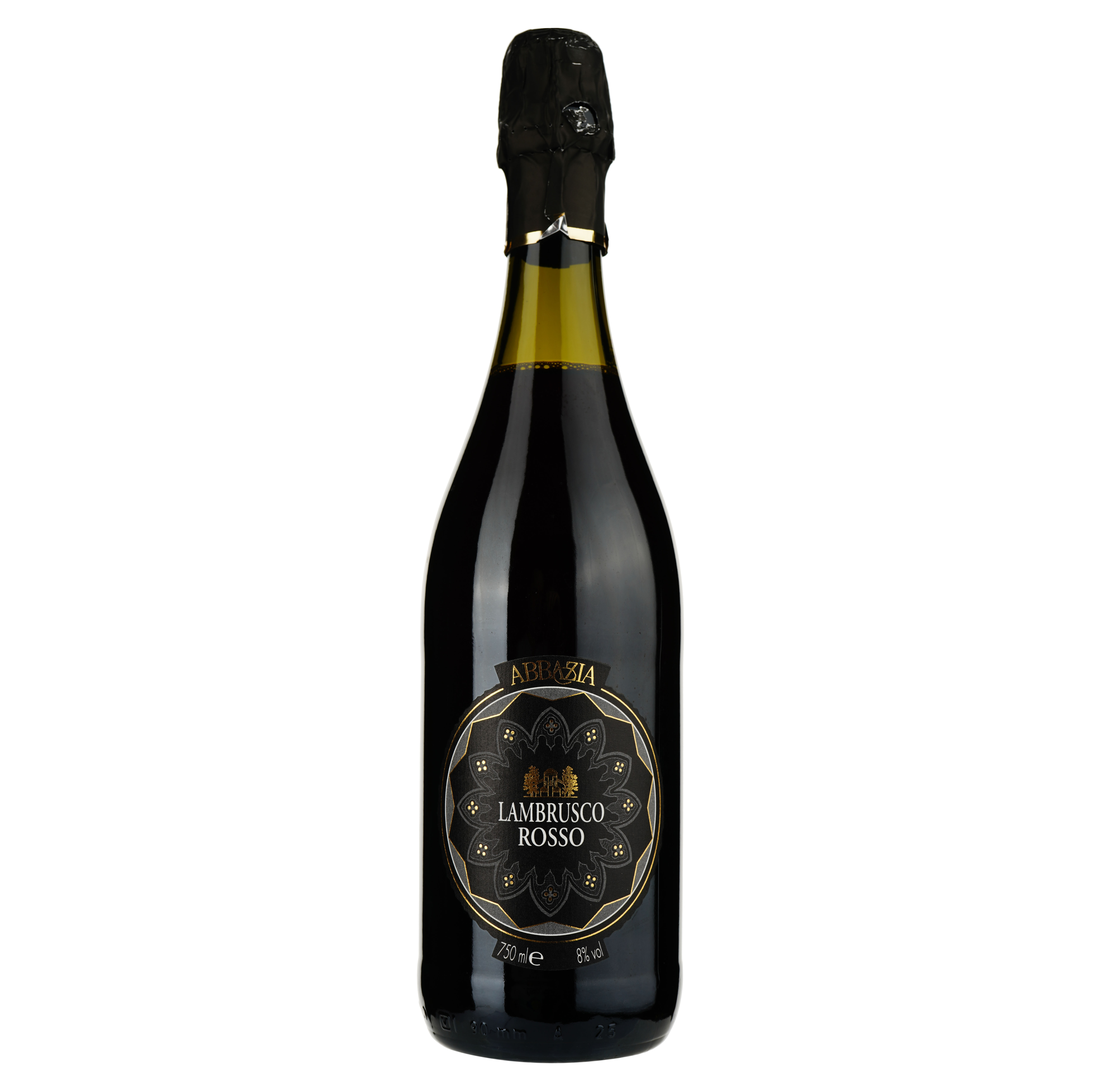 Игристое вино Abbazia Lambrusco Rosso Emilia Fiorino d’Oro IGT, красное, полусухое, 0.75 л - фото 1