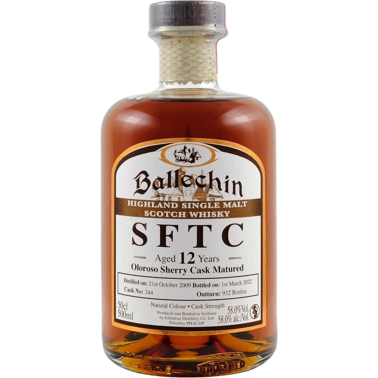 Віскі Ballechin Straight from the Cask Sherry Single Malt Scotch Whisky 58% 0.5 л - фото 1