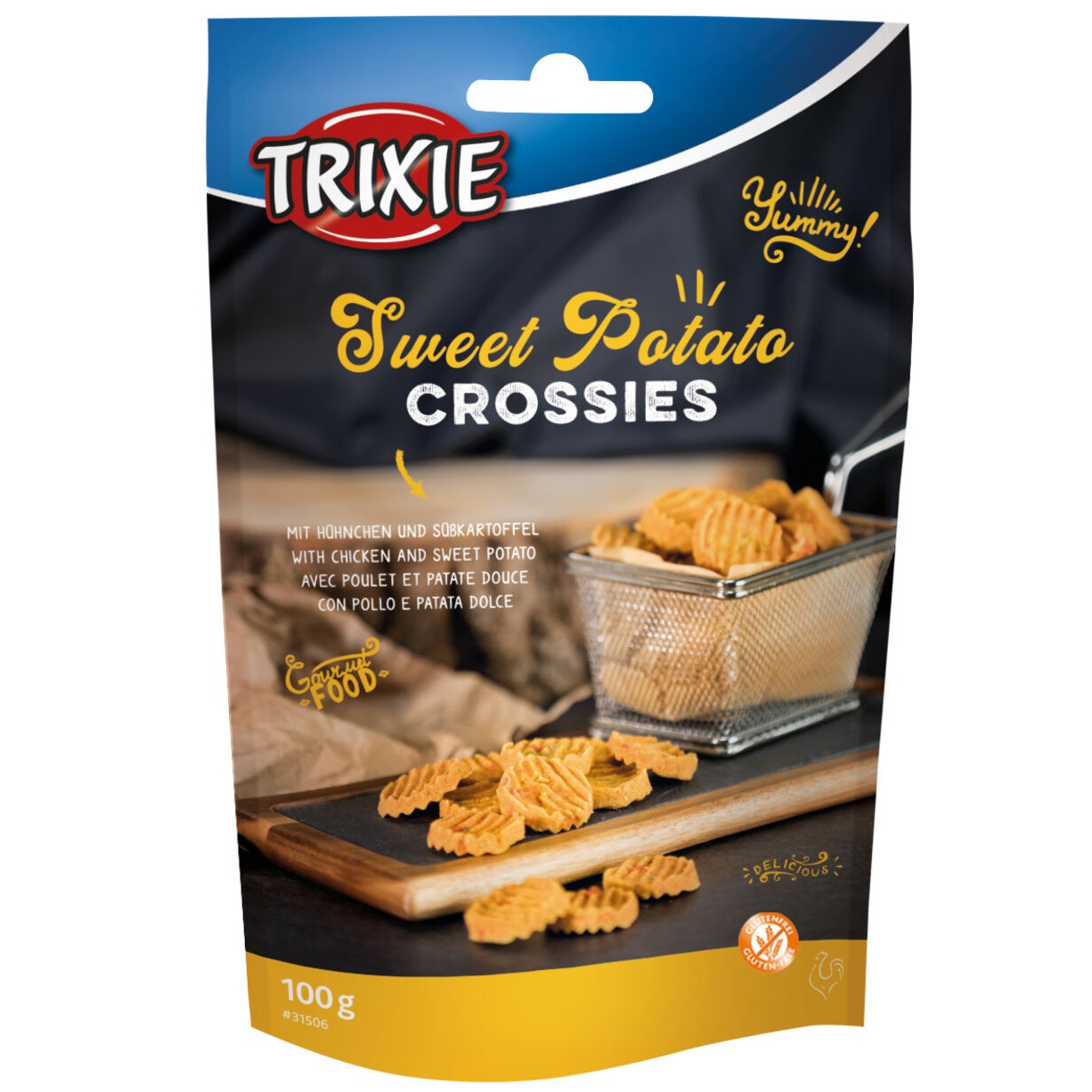 Лакомства для собак Trixie Sweet Potato Crossies, курица и сладкий картофель, 100 г (31506) - фото 1