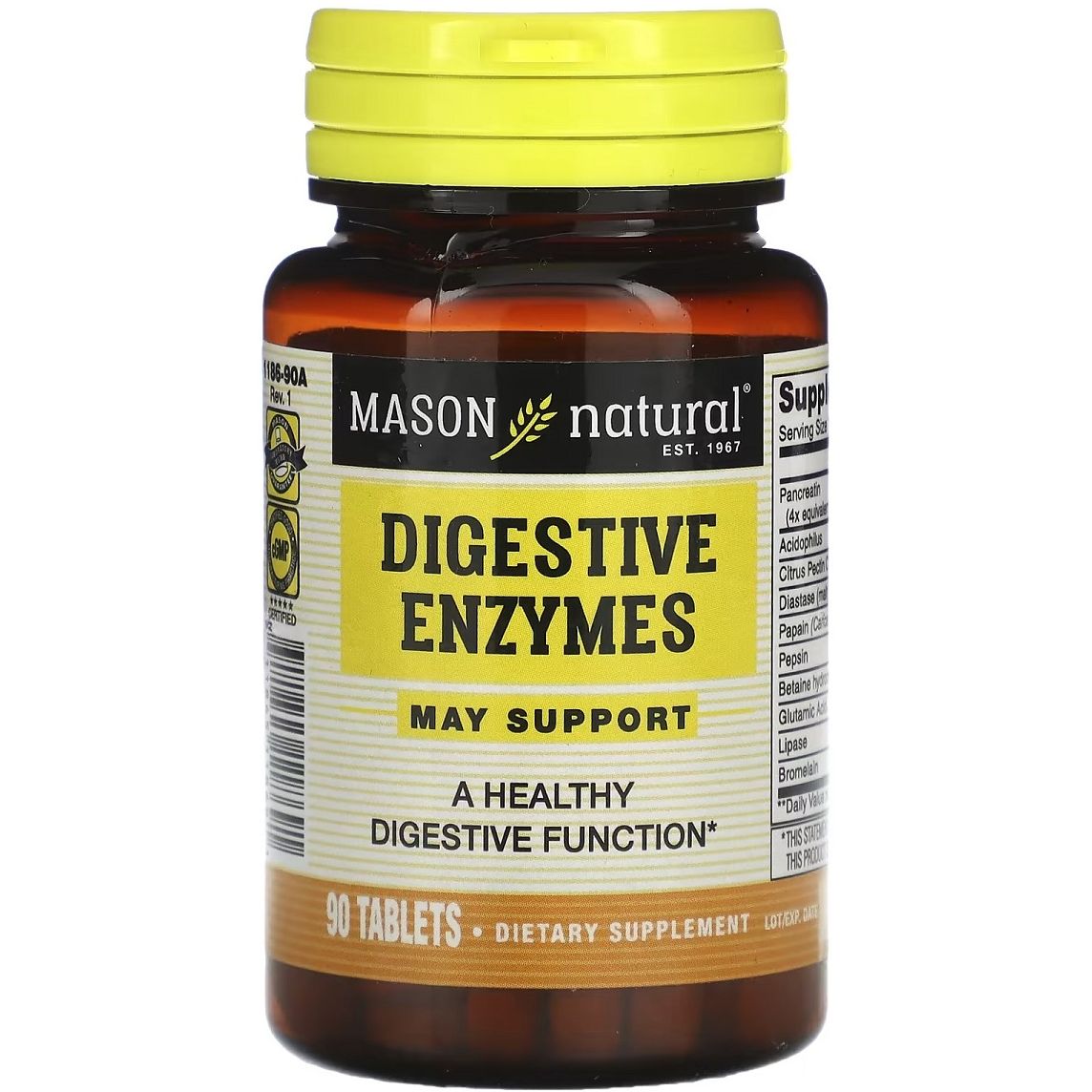 Пищеварительные ферменты Mason Natural Digestive Enzymes 90 таблеток - фото 1