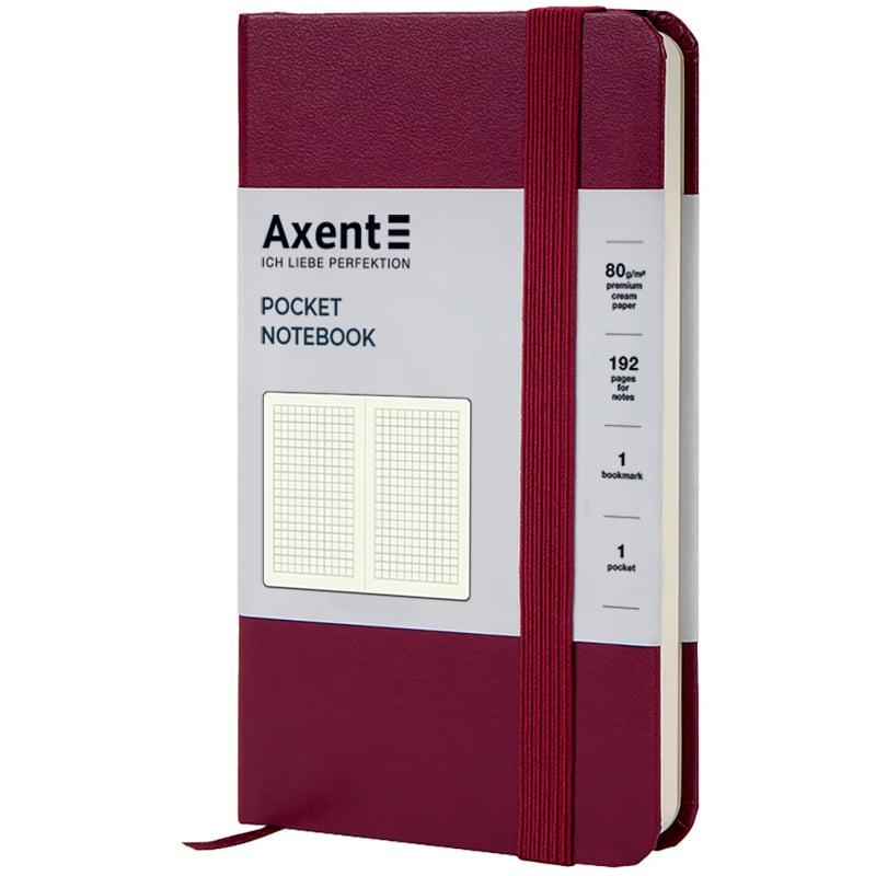 Книга записна Axent Partner A6- в клітинку 96 аркушів винна (8301-46-A) - фото 2