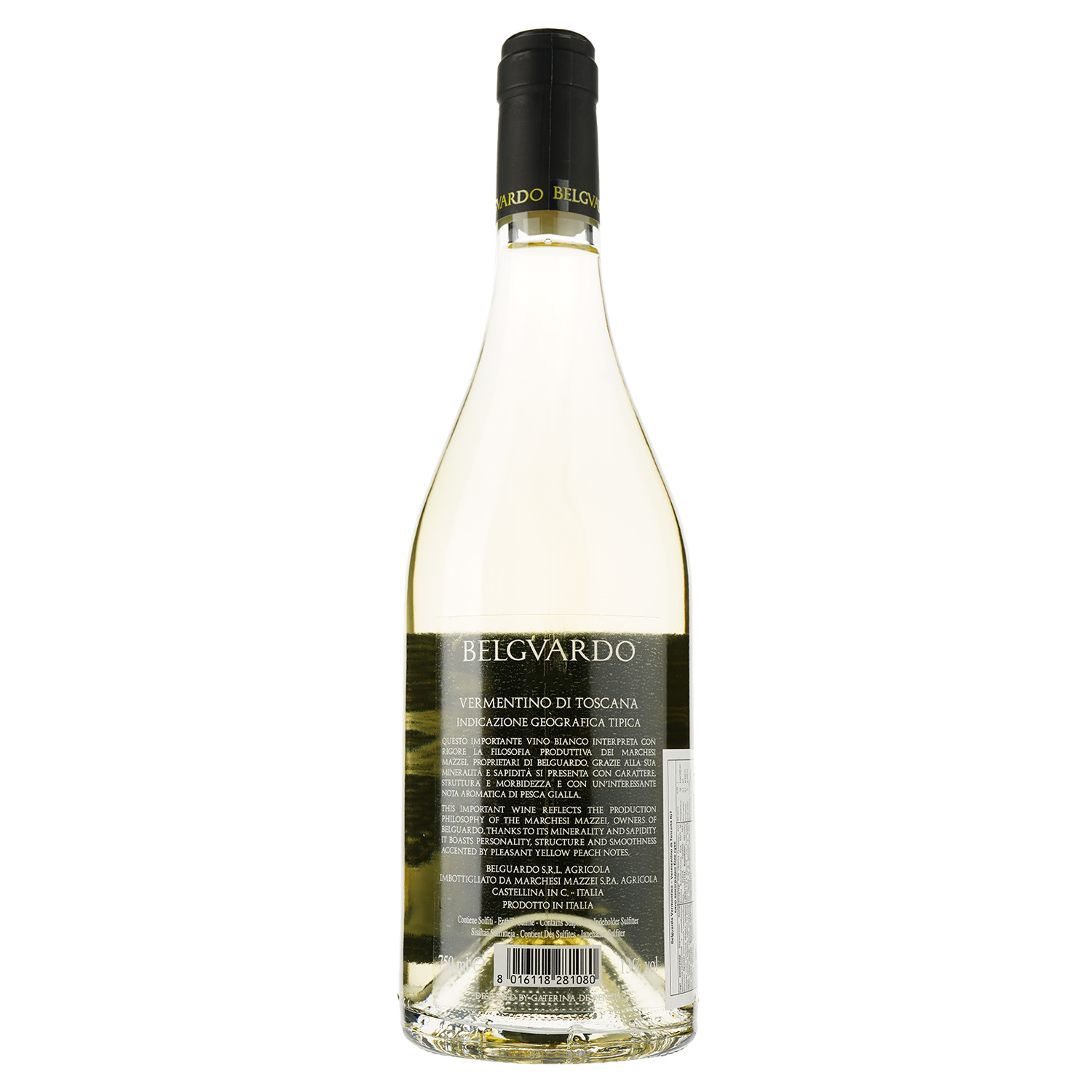 Вино Marchesi Mazzei Belguardo Vermentino di Toscana IGT, біле, сухе, 0,75 л - фото 2