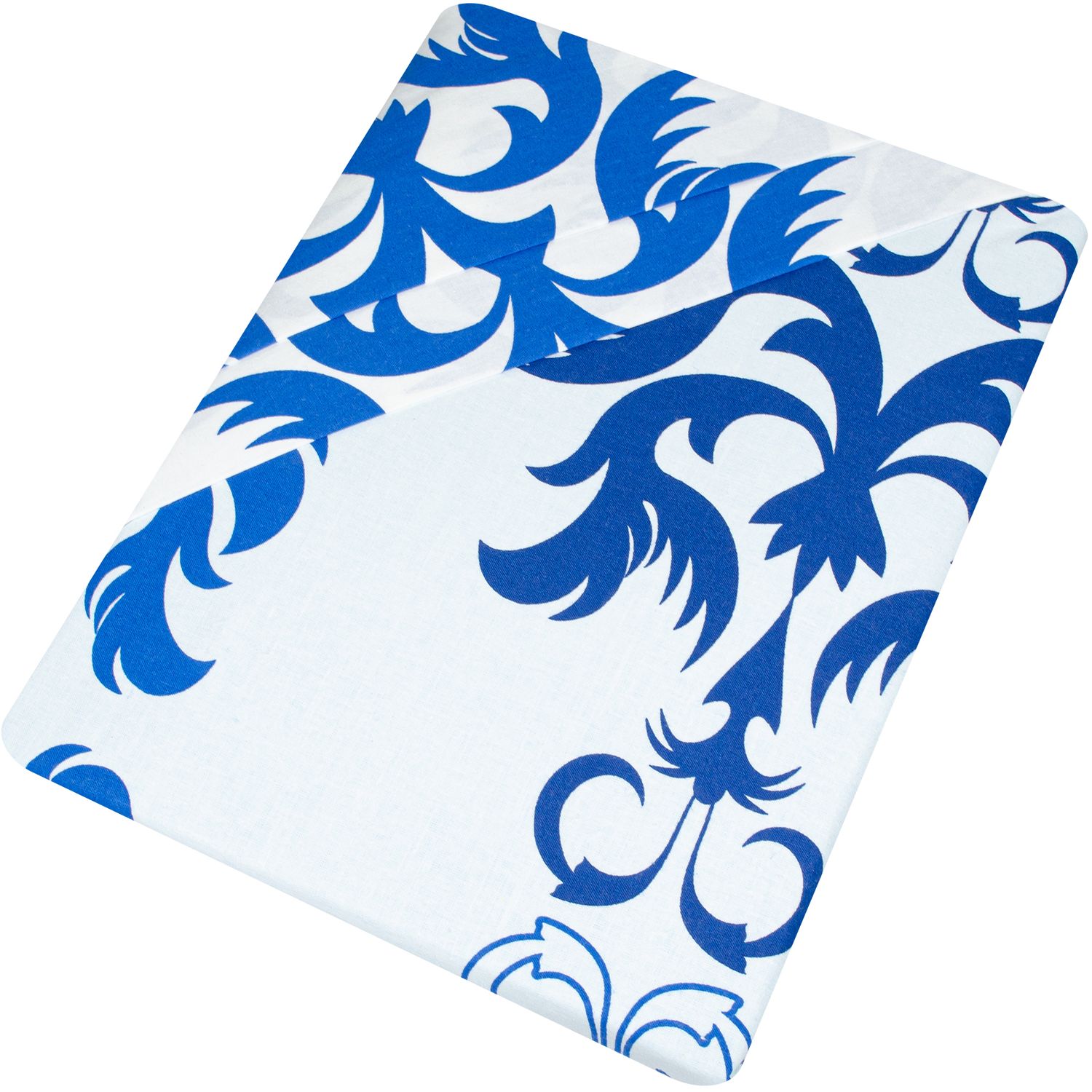 Комплект постільної білизни Rigel Трафарет бязь 220х200 см білий з синім (170309) - фото 2