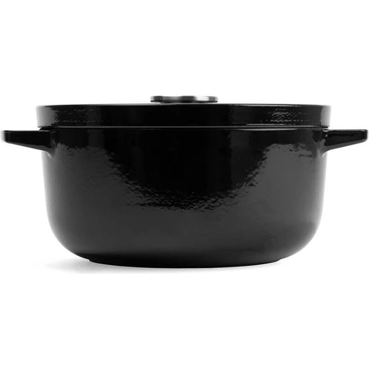 Кастрюля KitchenAid Cast Iron чугунная с крышкой 22 см 3.3 л черная (CC006058-001) - фото 2