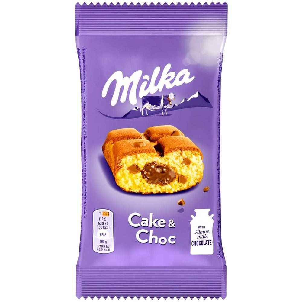 Бисквит Milka Cake & Choc с шоколадной начинкой 35 г - фото 1