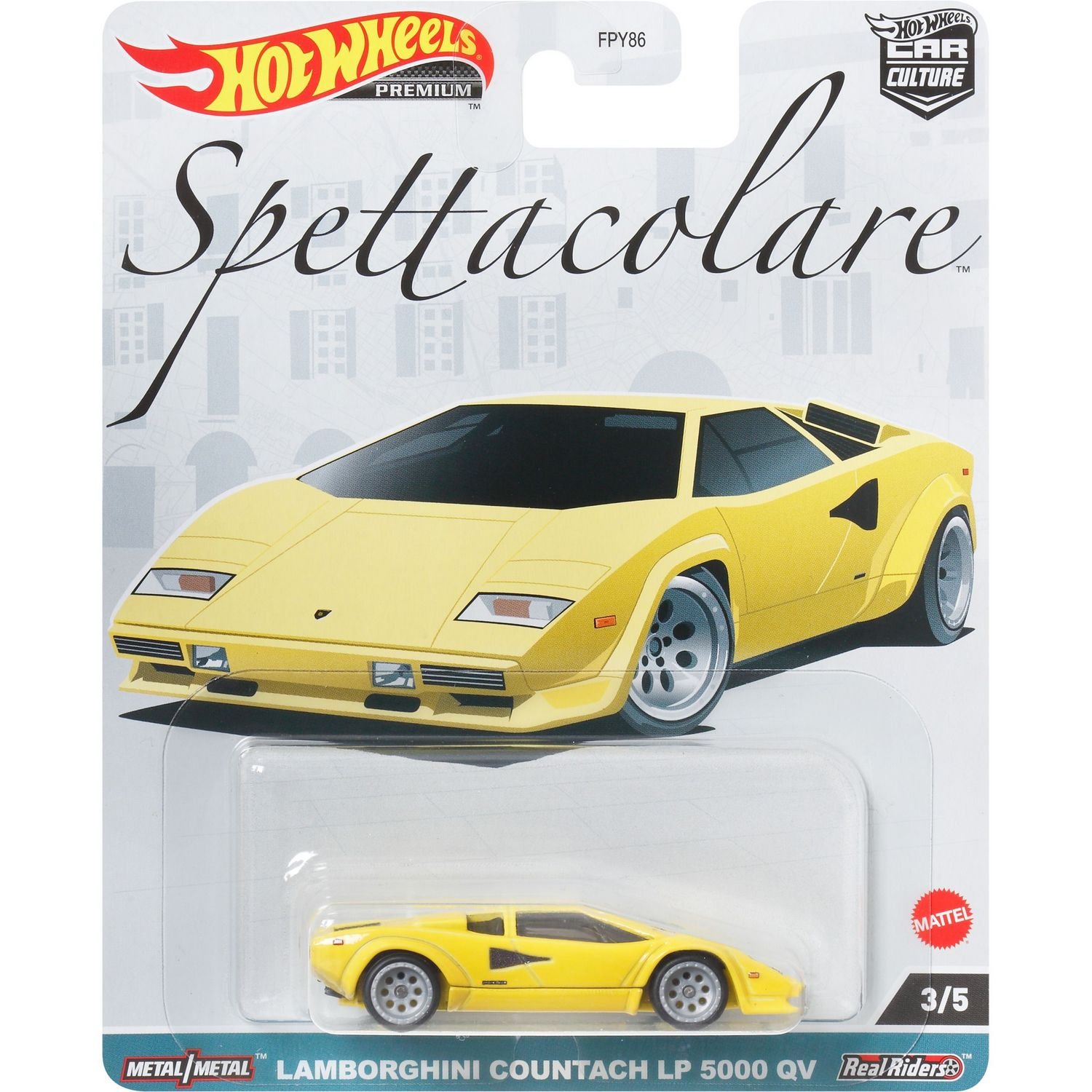 Колекційна модель машинки Hot Wheels Car Culture Lamborghini Countach LP 5000 QV жовта (FPY86/HKC47) - фото 1