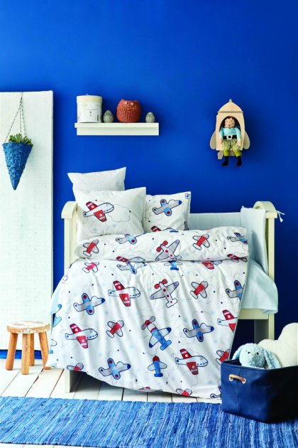 Детский набор в кроватку для младенцев Karaca Home Airship mavi, голубой, 10 предметов (svt-2000022254021) - фото 1