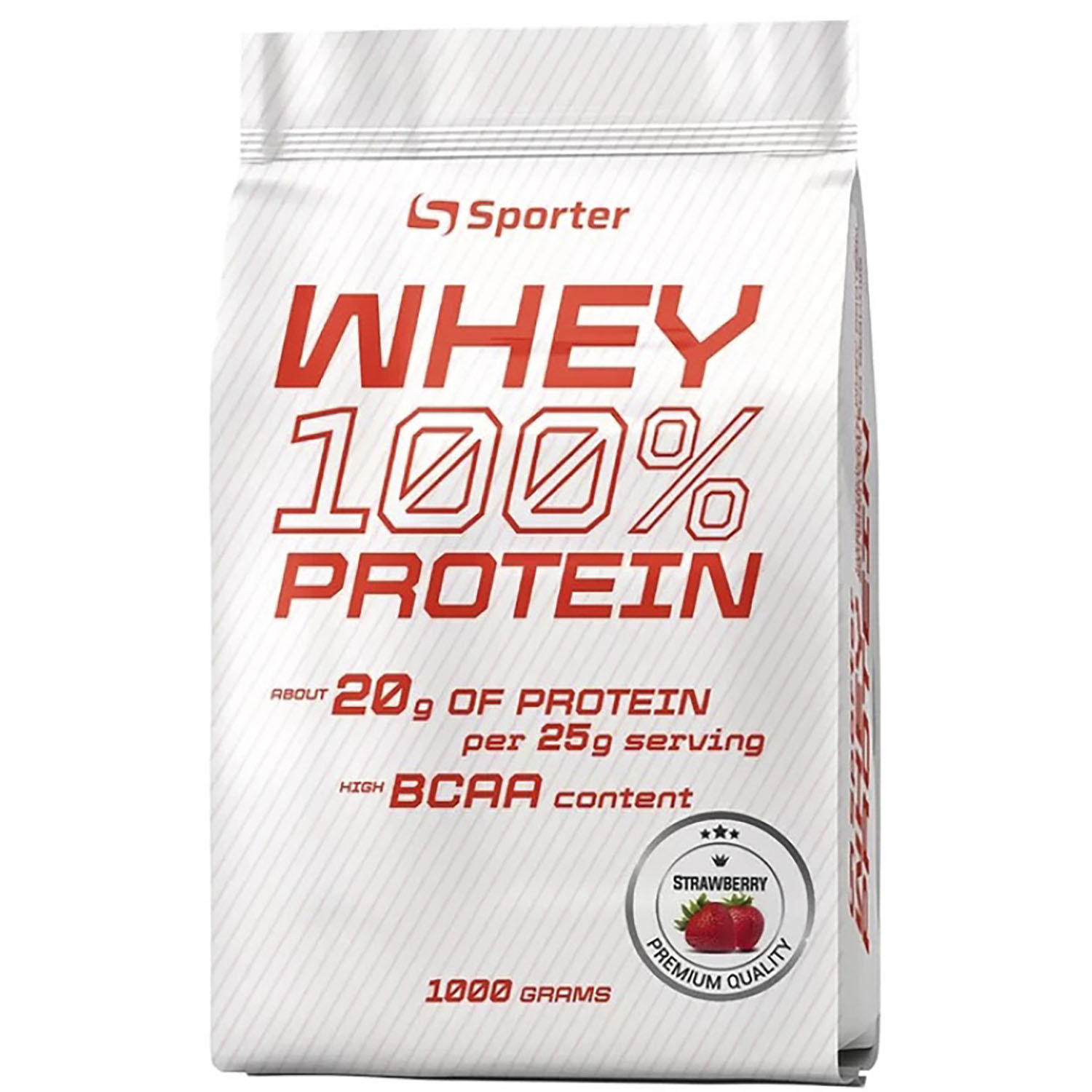 Протеин Sporter Whey 100% Protein Strawberry сывороточный 1 кг - фото 1