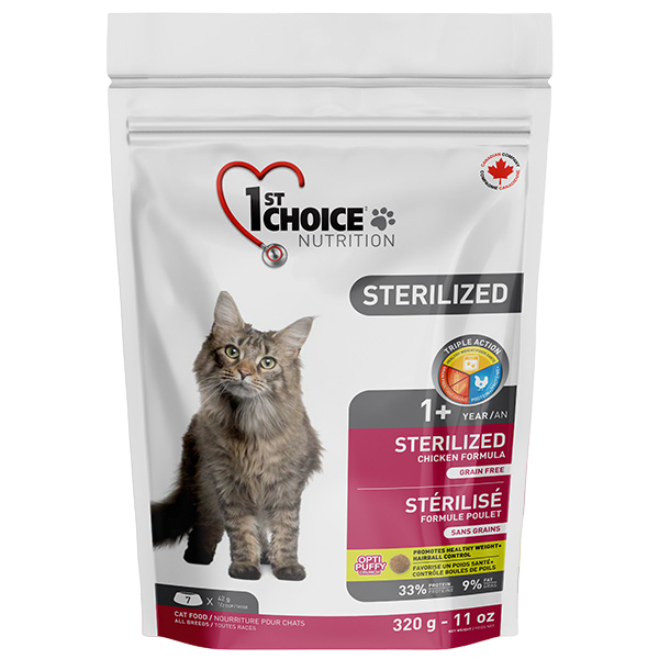 Сухой корм для кастрированных котов и стерилизованных кошек 1st Choice Sterilized 320 г - фото 1