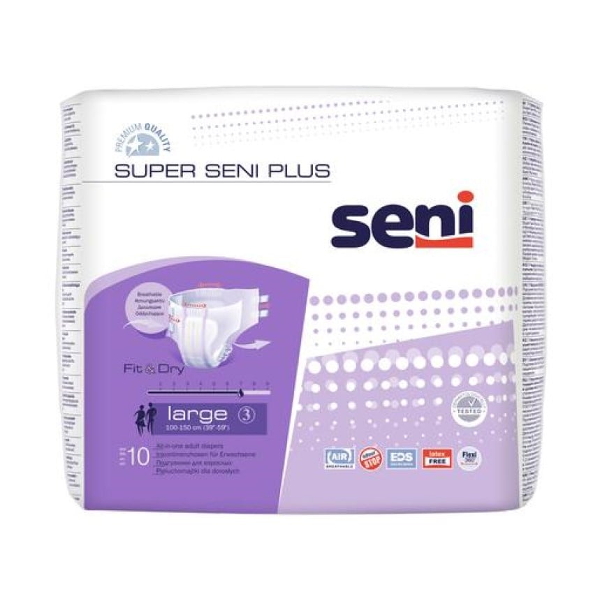 Підгузки для дорослих Super Seni Plus large, 10 шт. (SE-094-LA10-A02) - фото 1