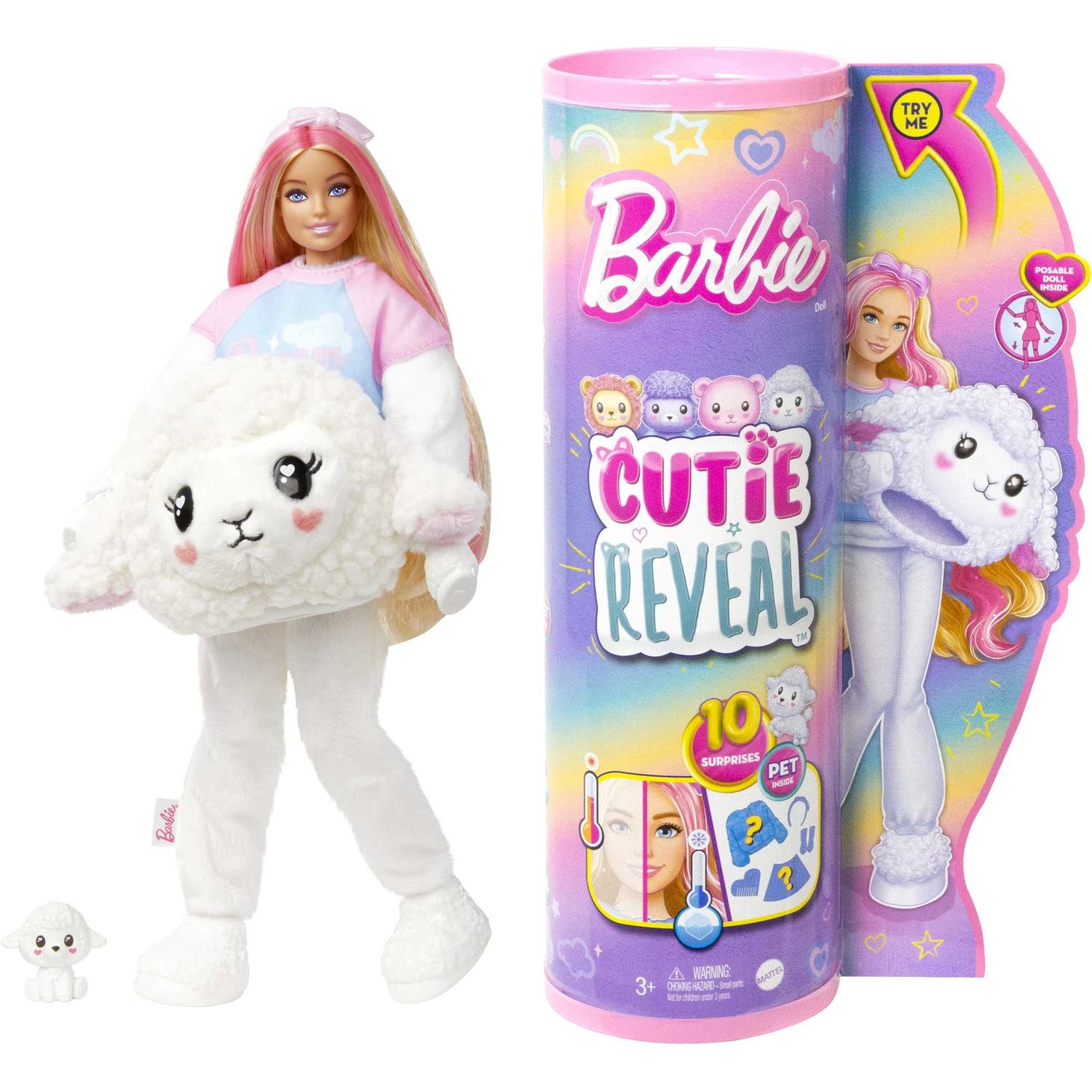 Кукла Barbie Cutie Reveal Мягкие и пушистые, в костюме ягненок (HKR03) - фото 1