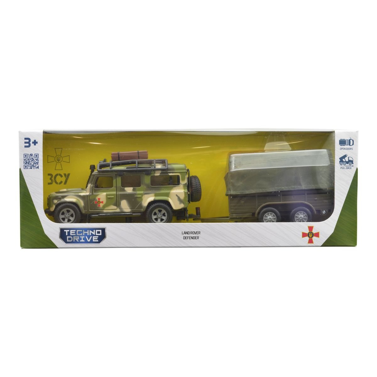 Ігровий набір TechnoDrive Land Rover Defender Military з причепом (520027.270) - фото 11