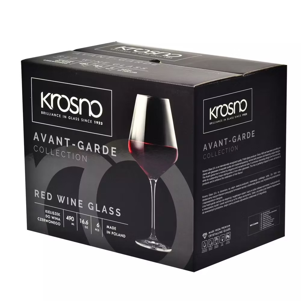 Набор бокалов для красного вина Krosno Avant-Garde, стекло, 490 мл, 6 шт. (790992) - фото 3