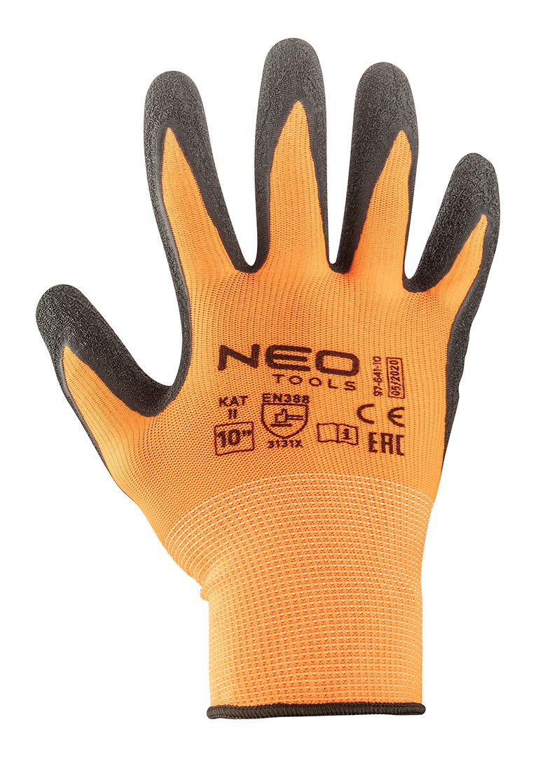 Рукавички робочі Neo Tools латексне покриття розмір 10 помаранчеві (97-641-10) - фото 2