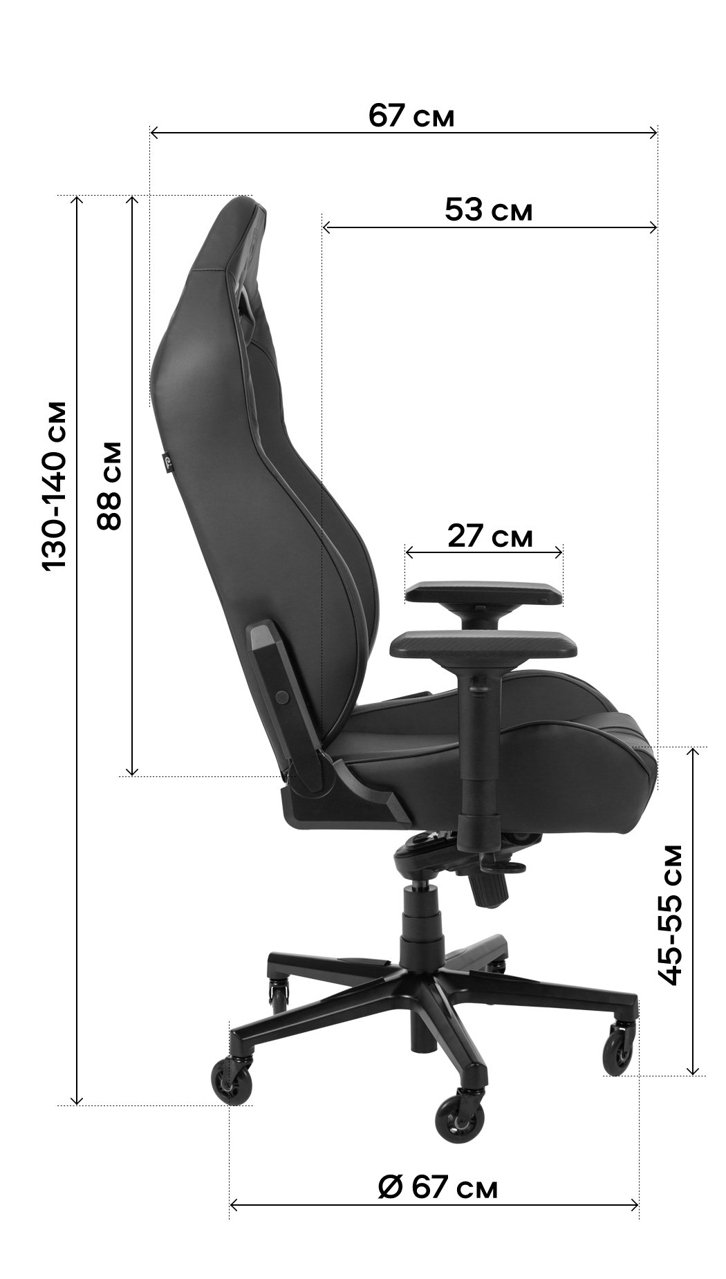 Геймерське крісло GT Racer чорне з темно-сірим (X-8009 Fabric Dark Gray/Black) - фото 12