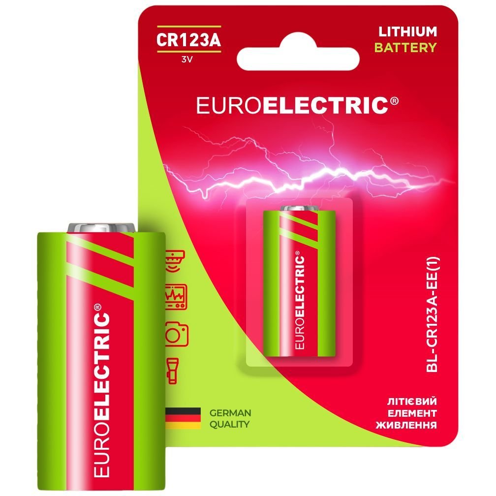 Батарейка Euroelectric CR123A 3V, 1 шт. - фото 1