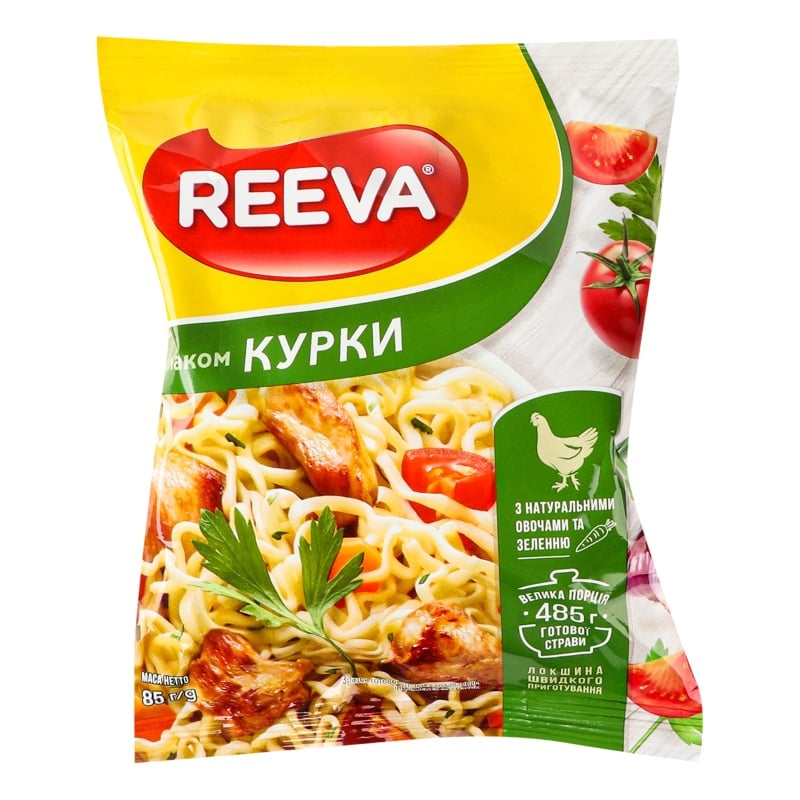 Набор: вермишель Reeva быстрого приготовления со вкусом курицы 60 г + со вкусом грибов 60 г + со вкусом курицы 85 г - фото 4