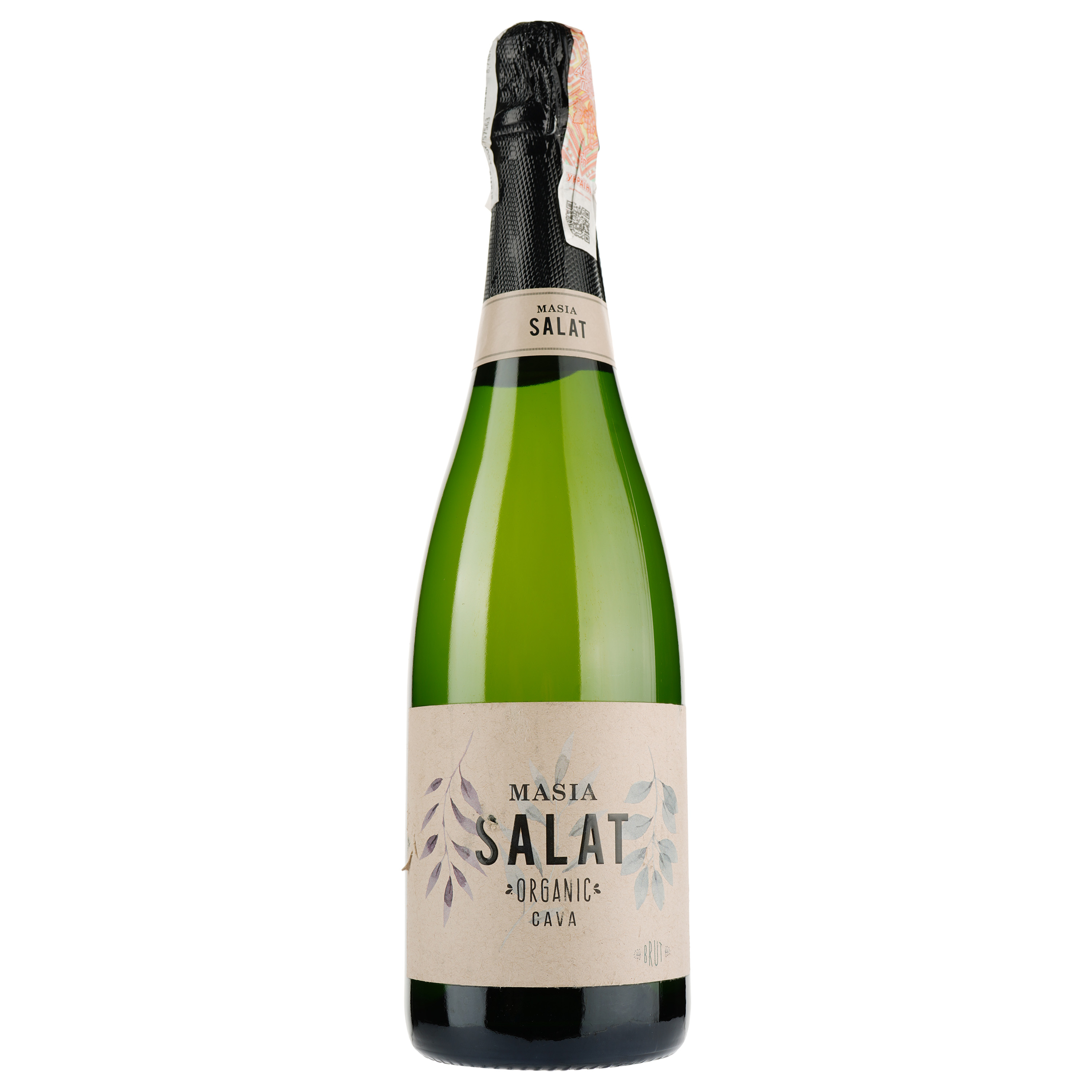 Игристое вино Masachs Masia Salat Cava Brut Organic, белое, брют, 11,5%, 0,75 л - фото 1