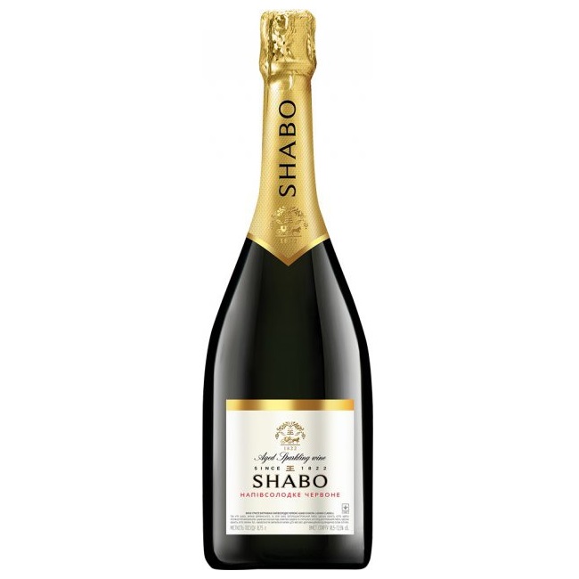 Вино игристое Shabo Classic, красное, полусладкое, 10,5-13,5%, 0,75 л - фото 1