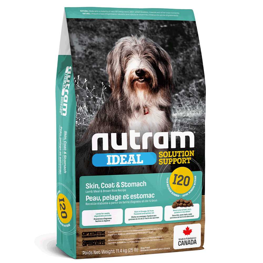 Сухий корм для собак Nutram - I20 Ideal SS Холістик, з чутливим травленням та шкірою, з ягнятком і коричневим рисом, 11,4 кг (I20_(11.4kg) - фото 1