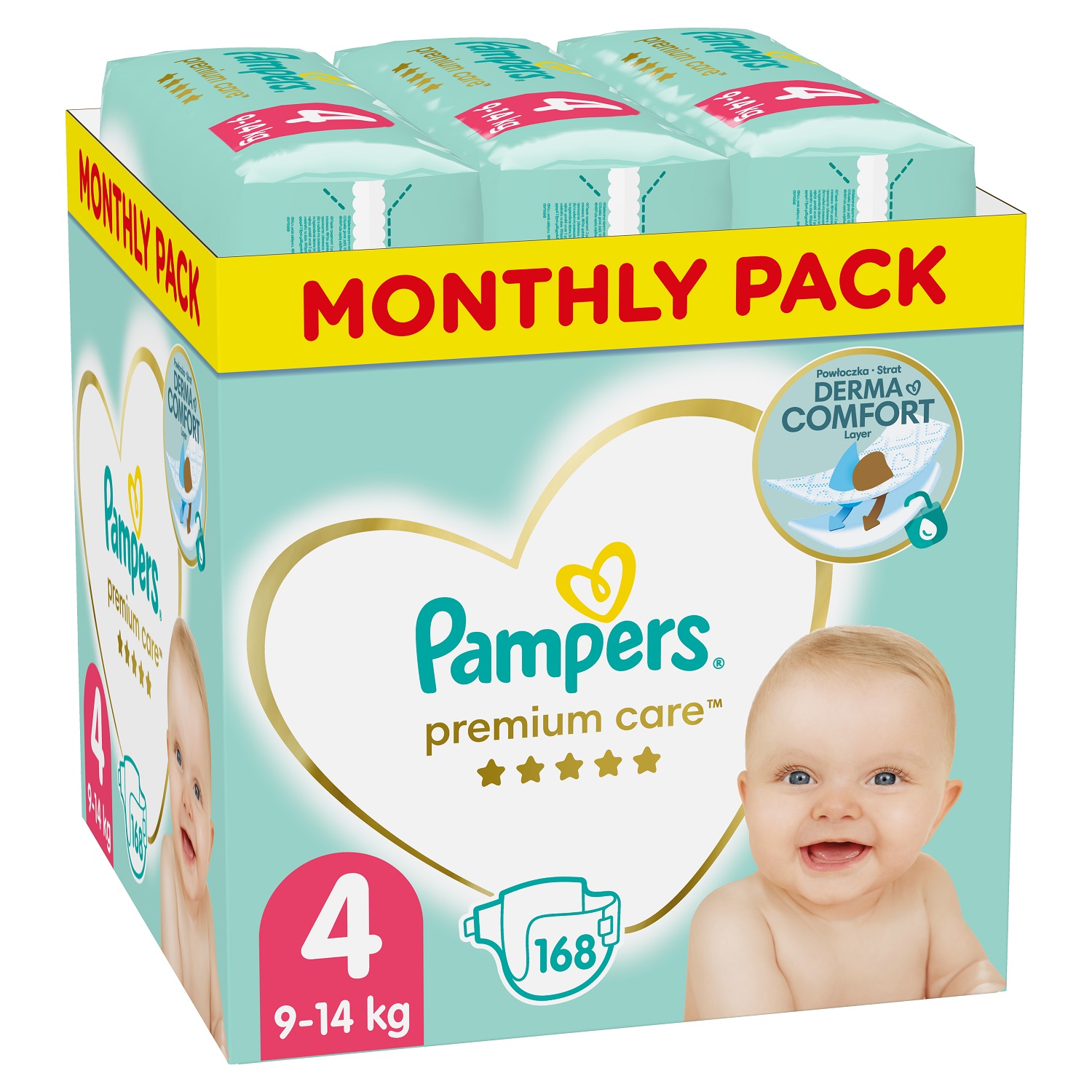 Набір підгузків Pampers Premium Care 4 (9-14 кг), 168 шт. (2 уп. по 84 шт.) - фото 1