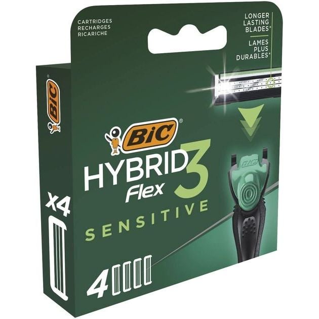Змінні картриджі для гоління BIC Hybrid 3 Flex Sensitive, 4 шт. - фото 2