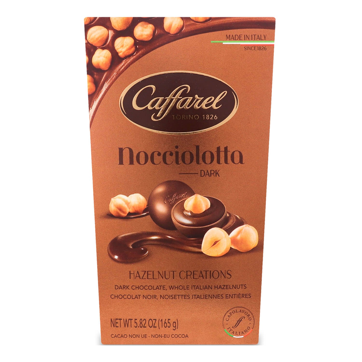 Цукерки Caffarel Nocciolotta, з цілим фундуком у чорному шоколаді, 165 г (873254) - фото 1