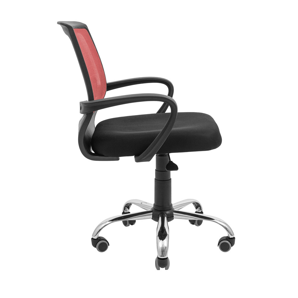 Кресло компьютерное Richman Стар Хром Пиастра сетка черный + красный (RCM-1104) - фото 3