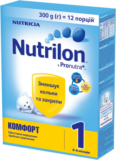 Суха молочна суміш Nutrilon Комфорт 1, 300 г - фото 1