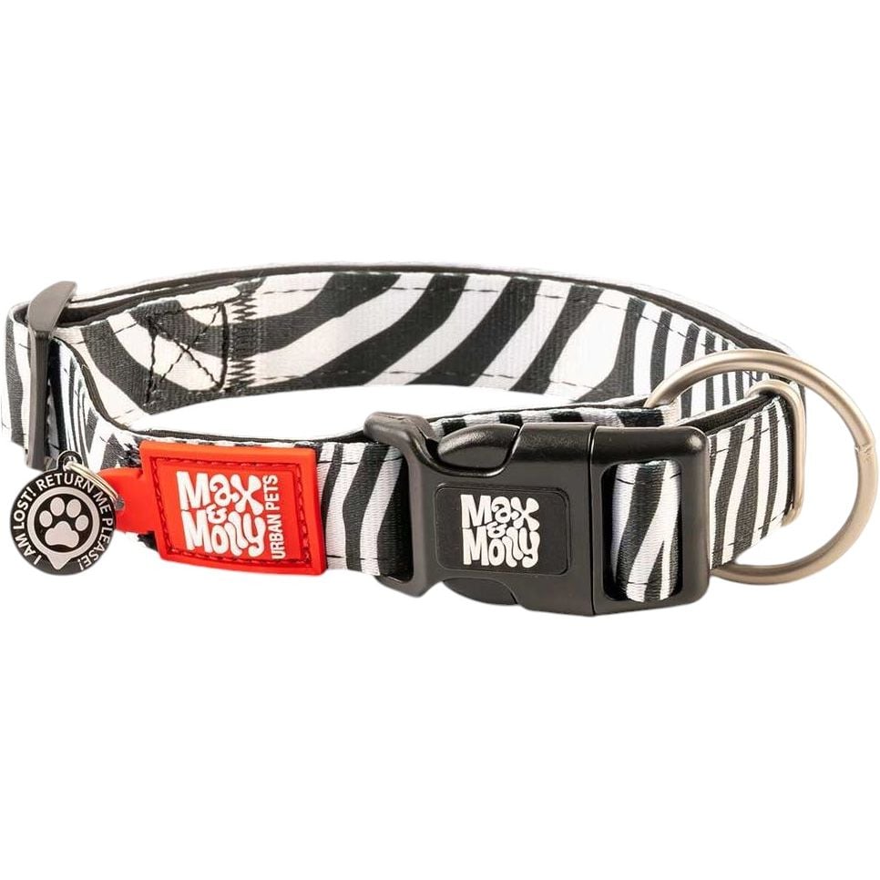 Ошейник для собак Max & Molly Smart ID Collar Zebra S 28-45x2 см - фото 1