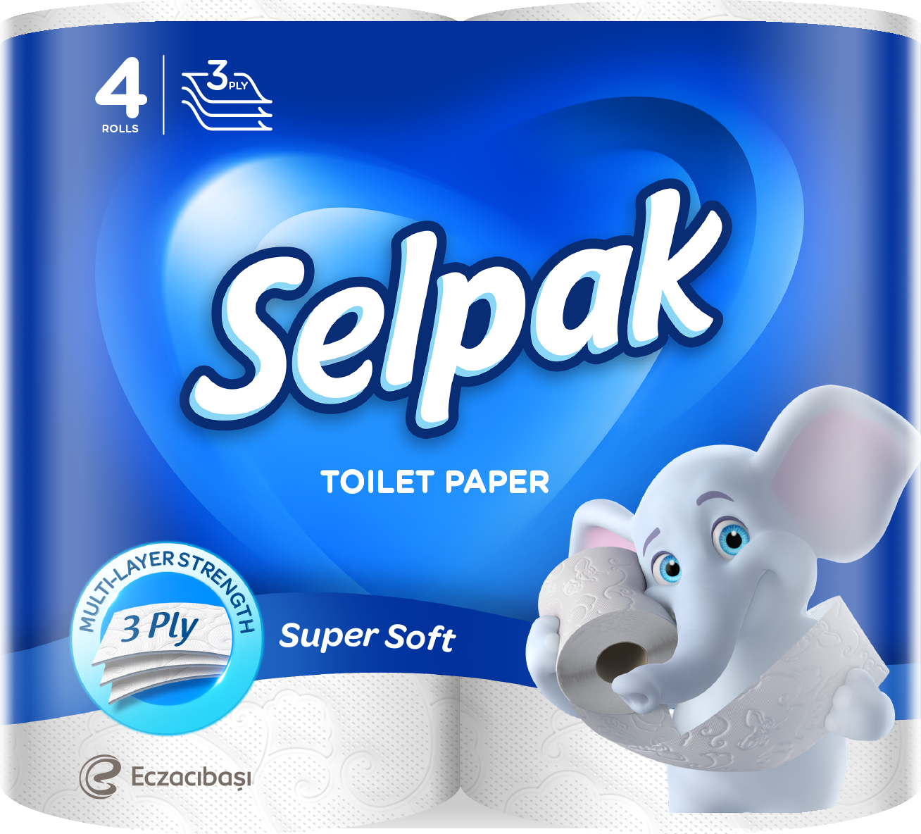 Туалетная бумага Selpak трехслойная 4 рулона - фото 1