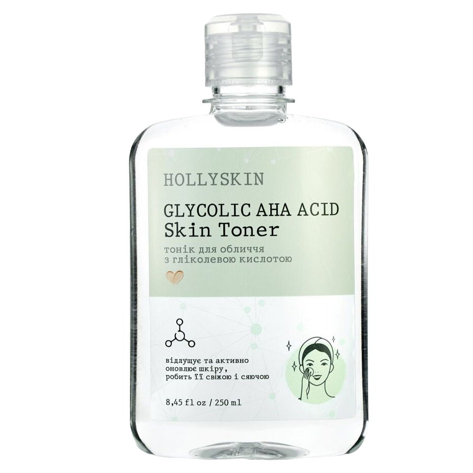 Тоник для лица Hollyskin Glycolic AHA Acid Skin Toner, 250 мл - фото 1