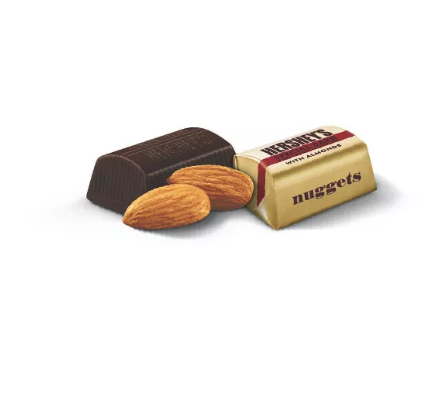Цукерки шоколадні Hershey's Nuggets Dark Chocolate with Almonds 286 г - фото 3