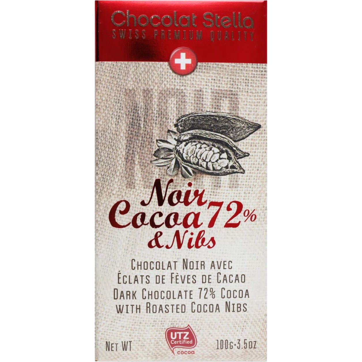 Шоколад чорний Chocolat Stella із какао-бобами 72% 100 г (674743) - фото 1