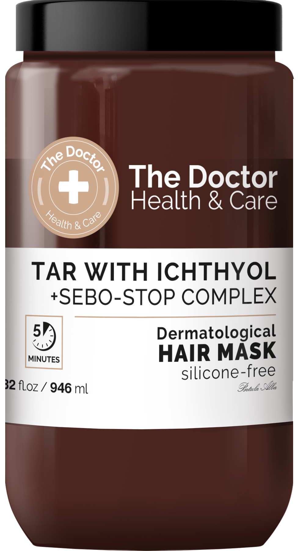 Маска для волосся The Doctor Health & Care Tar With Ichthyol + Sebo-Stop Complex Dermatological hair mask, 946 мл - фото 1
