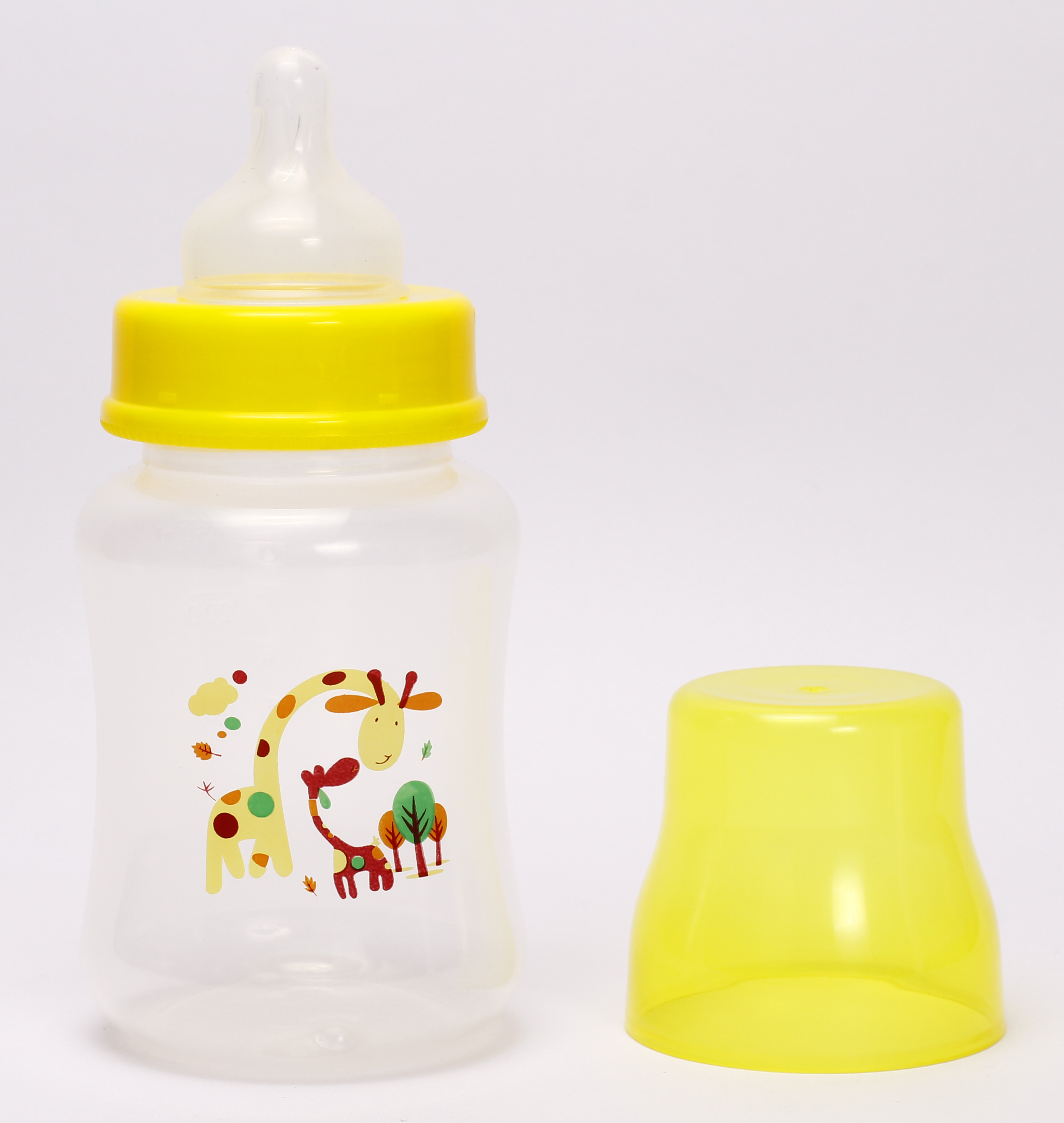Пляшка для годування Курносики, з широкою шийкою, з силіконовою соскою, 250 мл, жовтий (7006 жовт) - фото 2