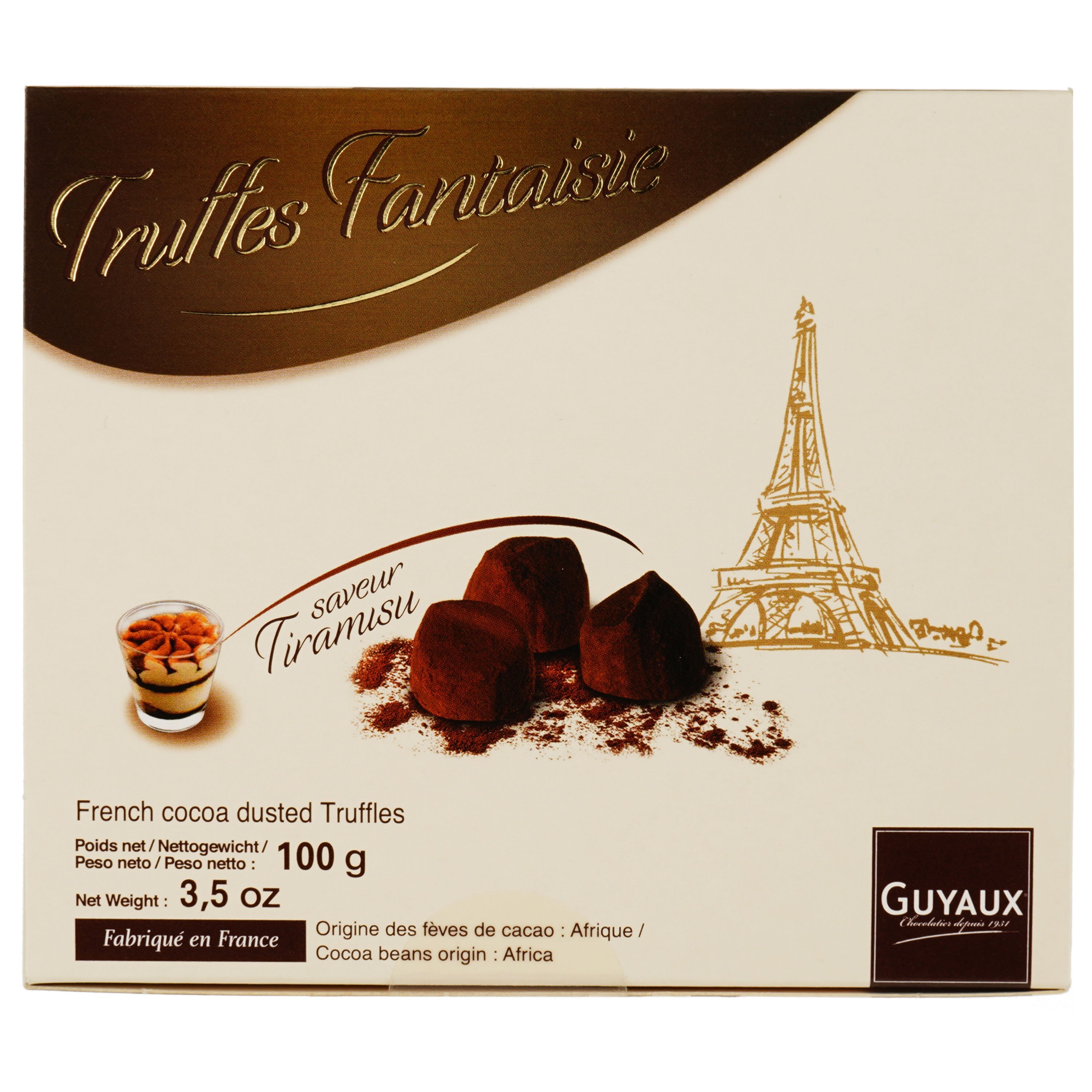 Цукерки Guyaux chocolatier Тірамісу Трюфель, 100г (524119) - фото 1