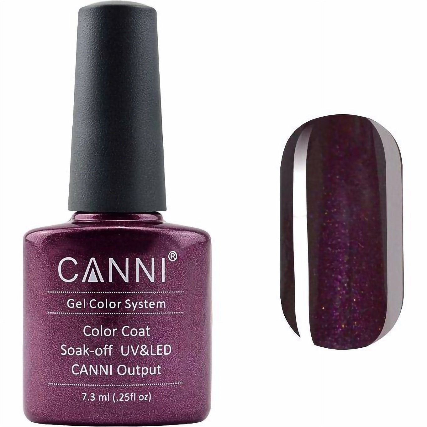 Гель-лак Canni Color Coat Soak-off UV&LED 212 винный с микроблеском 7.3 мл - фото 1