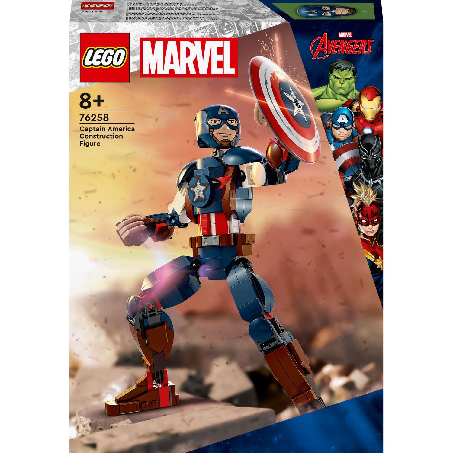 Конструктор LEGO Marvel Фигурка Капитана Америка для сборки, 310 деталей (76258) - фото 1