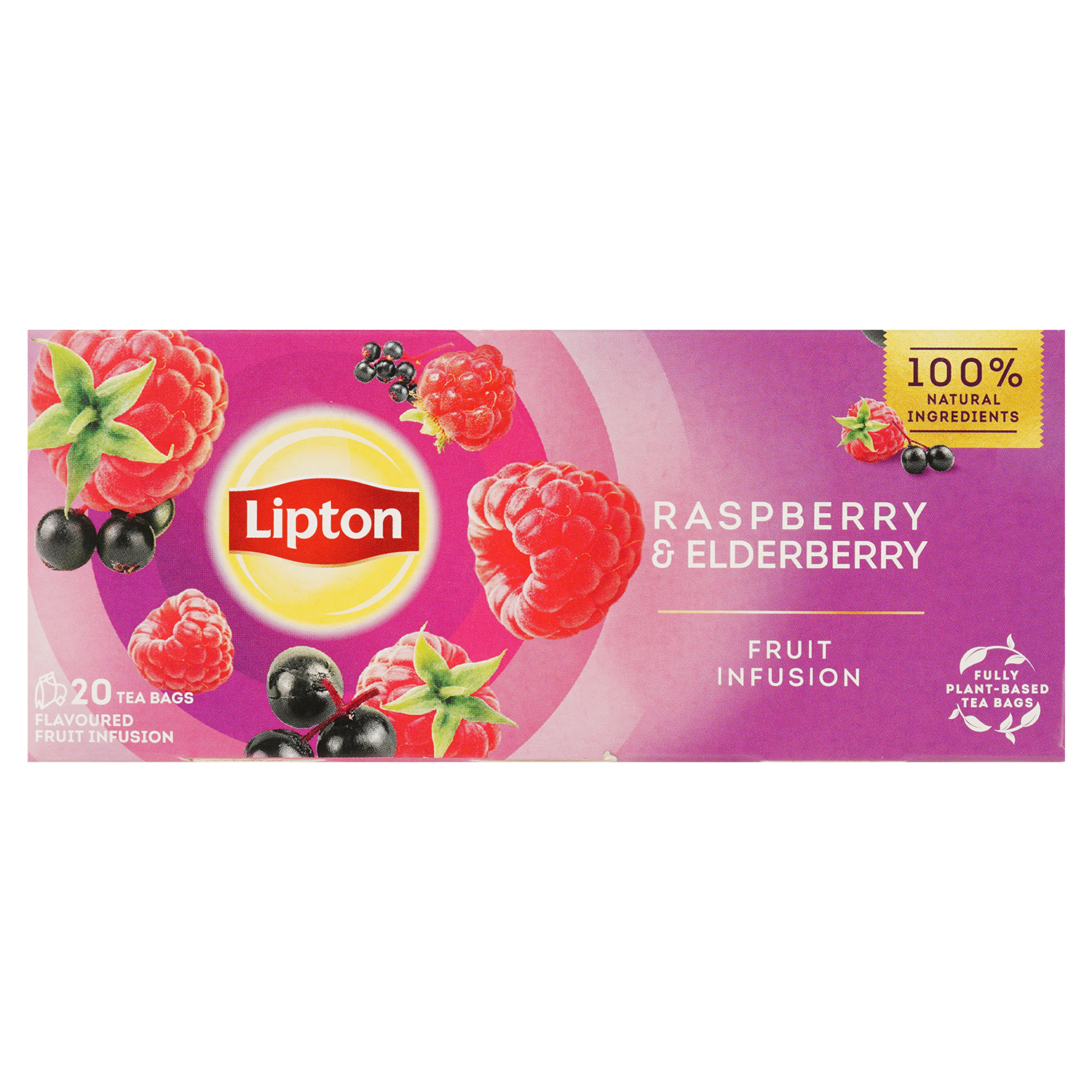 Чай фруктовый Lipton Raspberry&Elderberry, 32 г (20 шт. х 1.6 г) (917444) - фото 1