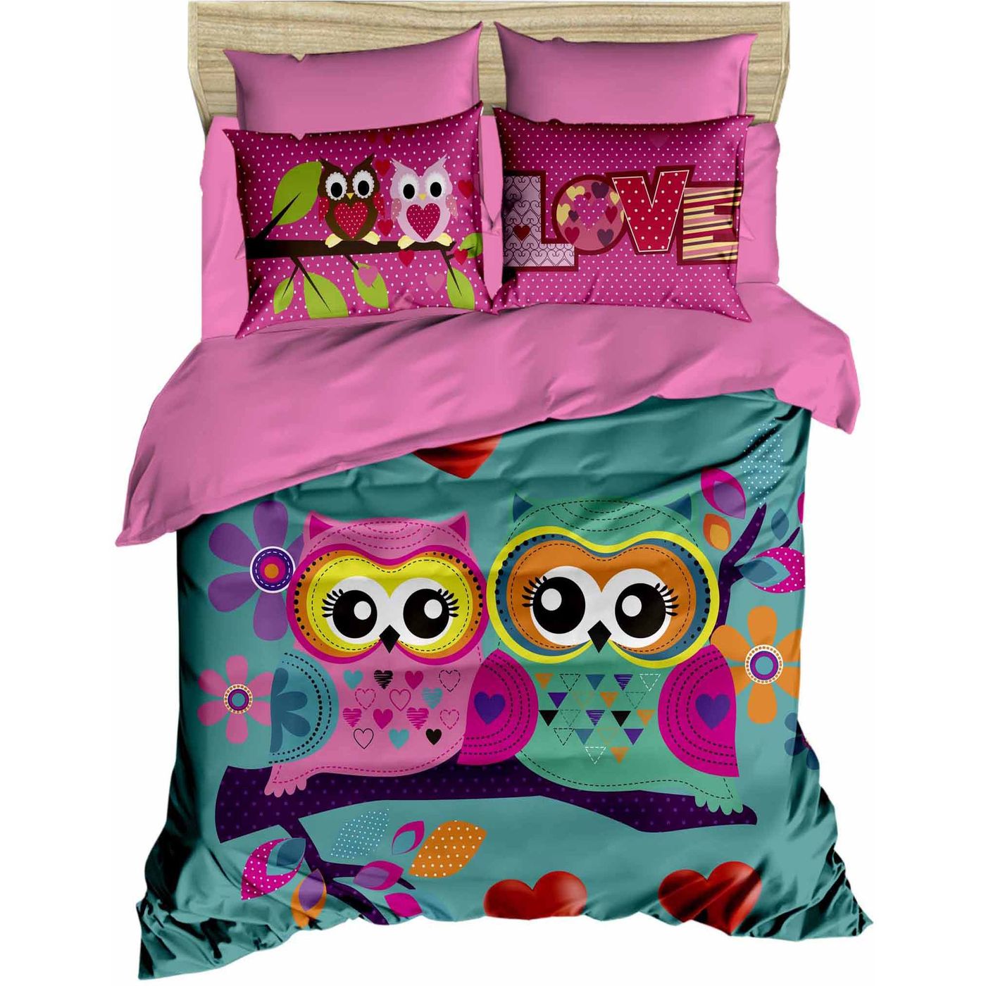 Комплект постельного белья LightHouse Owls in love, ранфорс + 3D, евростандарт (354OZ_2,0) - фото 1