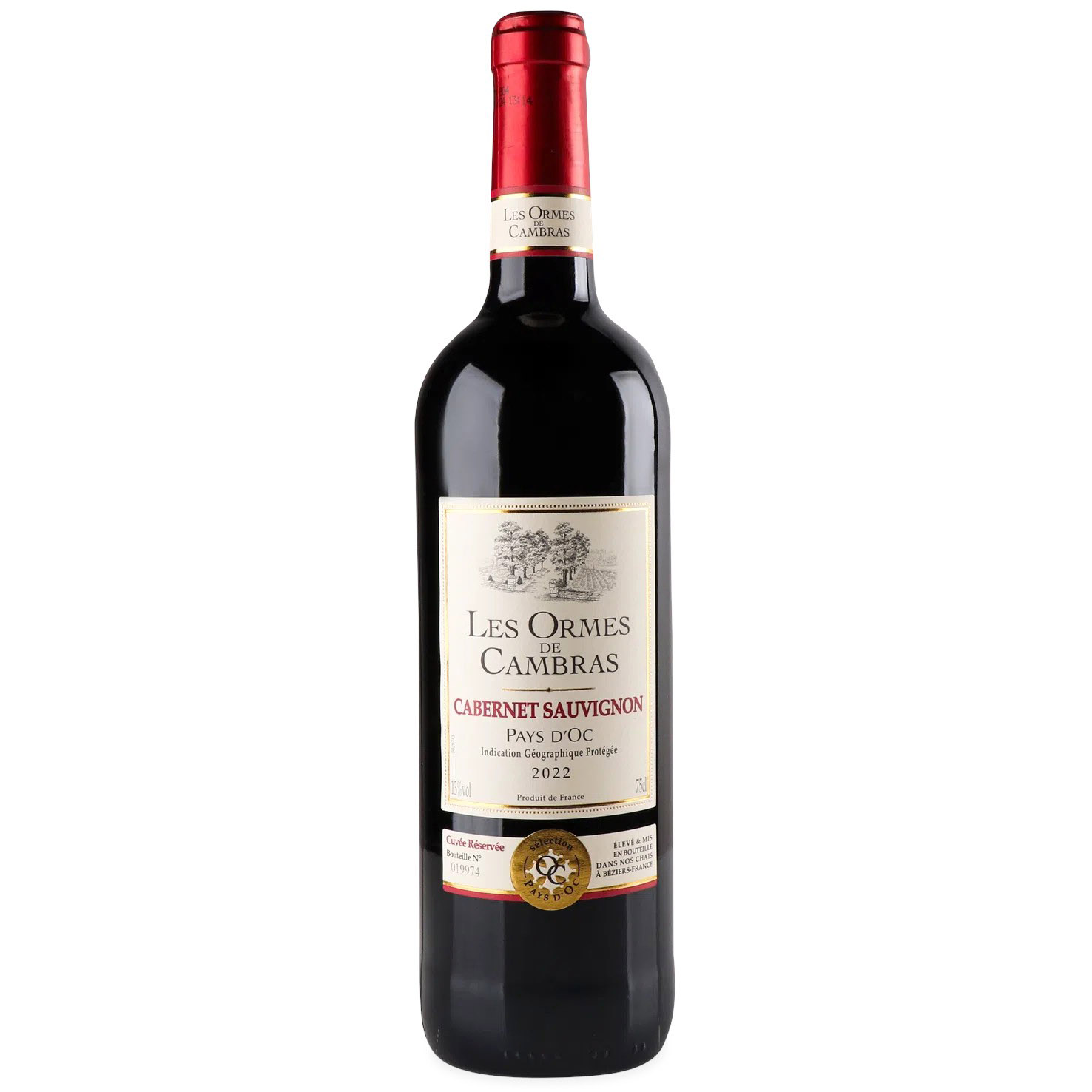 Вино Les Ormes de Cambras Cabernet Sauvignon Pays d'Oс червоне напівсухе 0.75 л - фото 1