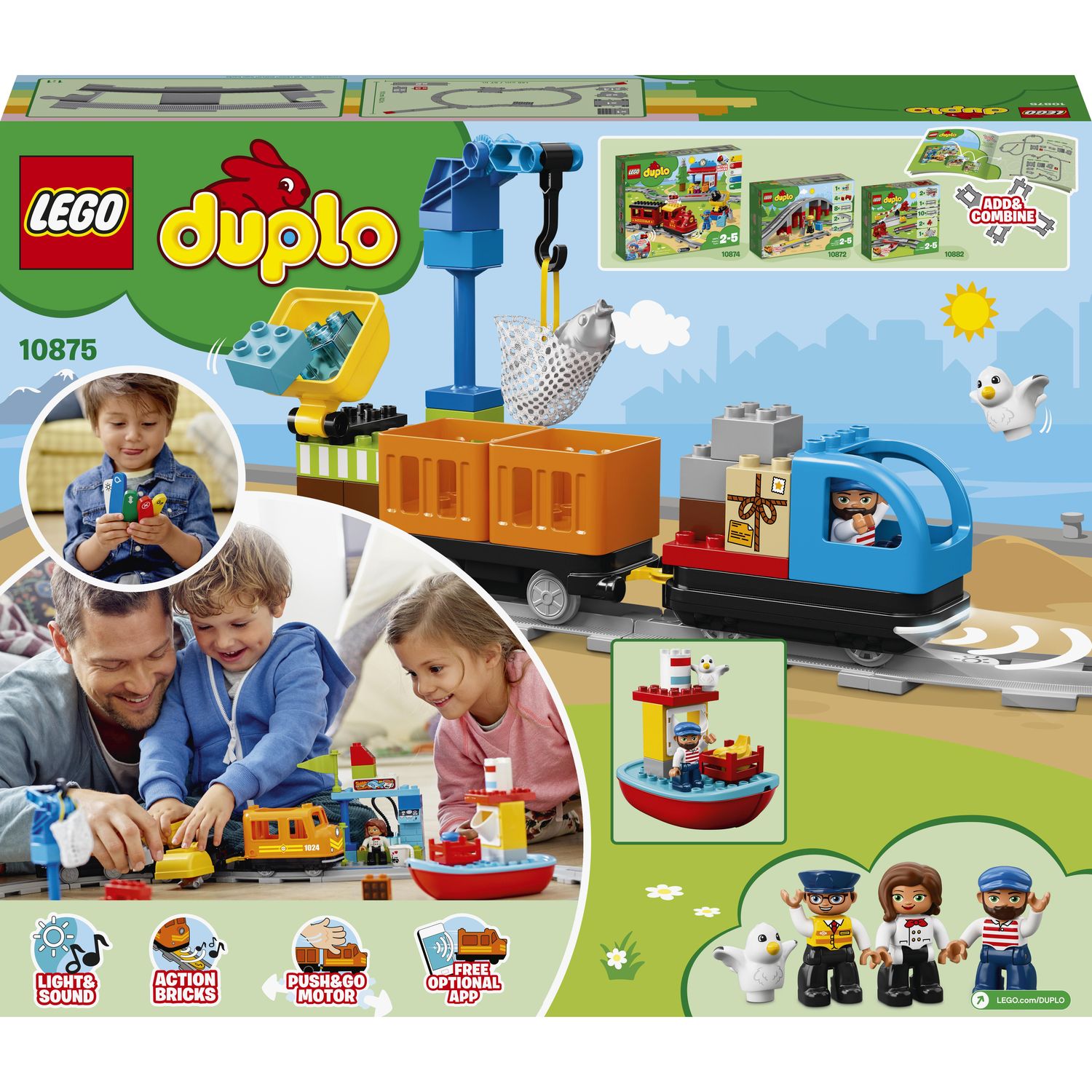 Конструктор LEGO DUPLO Town Грузовой поезд, 105 деталей (10875) - фото 8