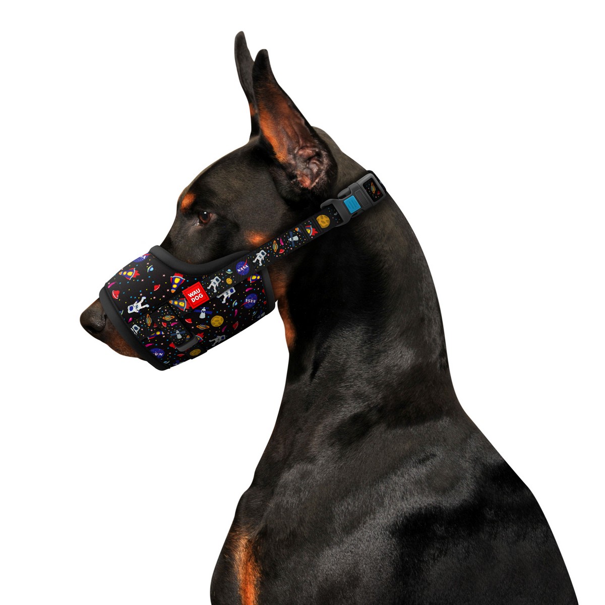 Намордник для собак Waudog Nylon NASA, пластиковый фастекс №2 (19-26 см) (5389) - фото 3