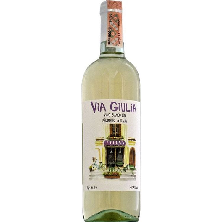 Вино Via Giulia Bianco Dry, біле, сухе, 0.75 л - фото 1