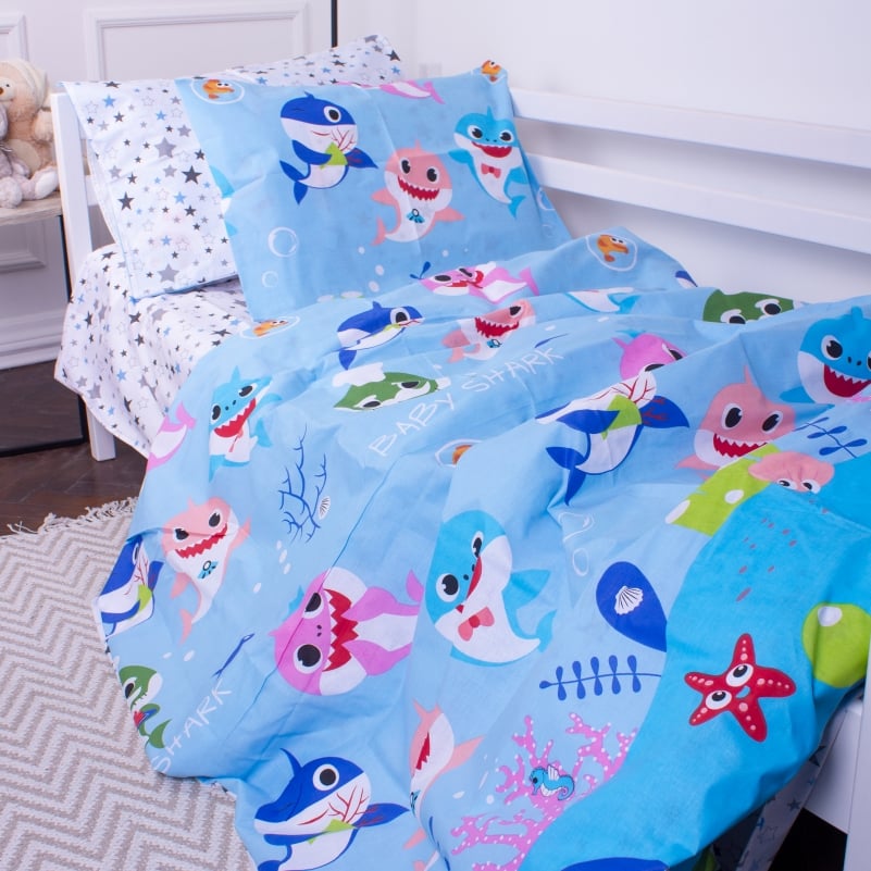 Комплект постельного белья MirSon Kids Time 17-0521 Sharks blue, детский - фото 1