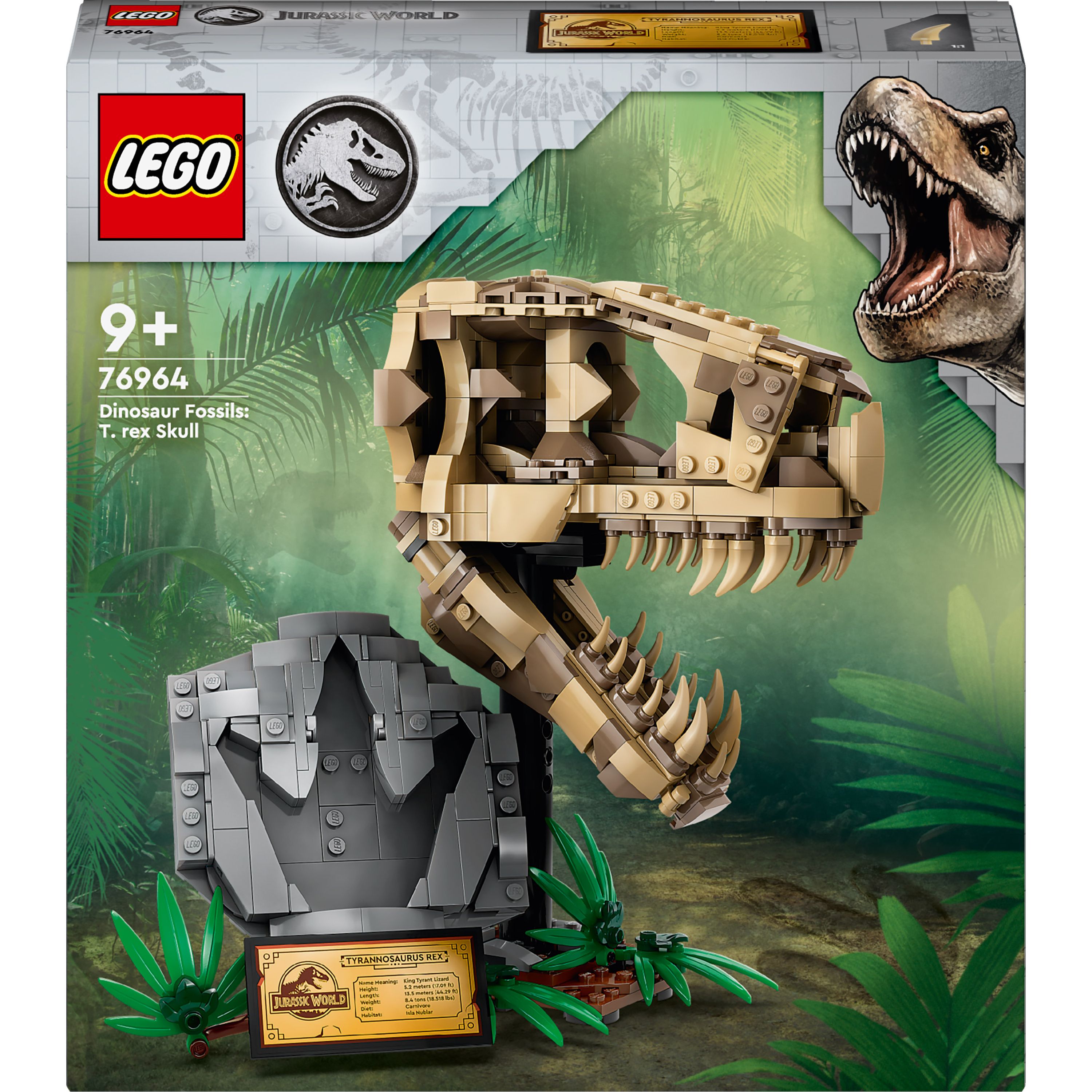 Конструктор LEGO Jurassic World Окаменелости динозавров: череп тираннозавра 577 детали (76964) - фото 1