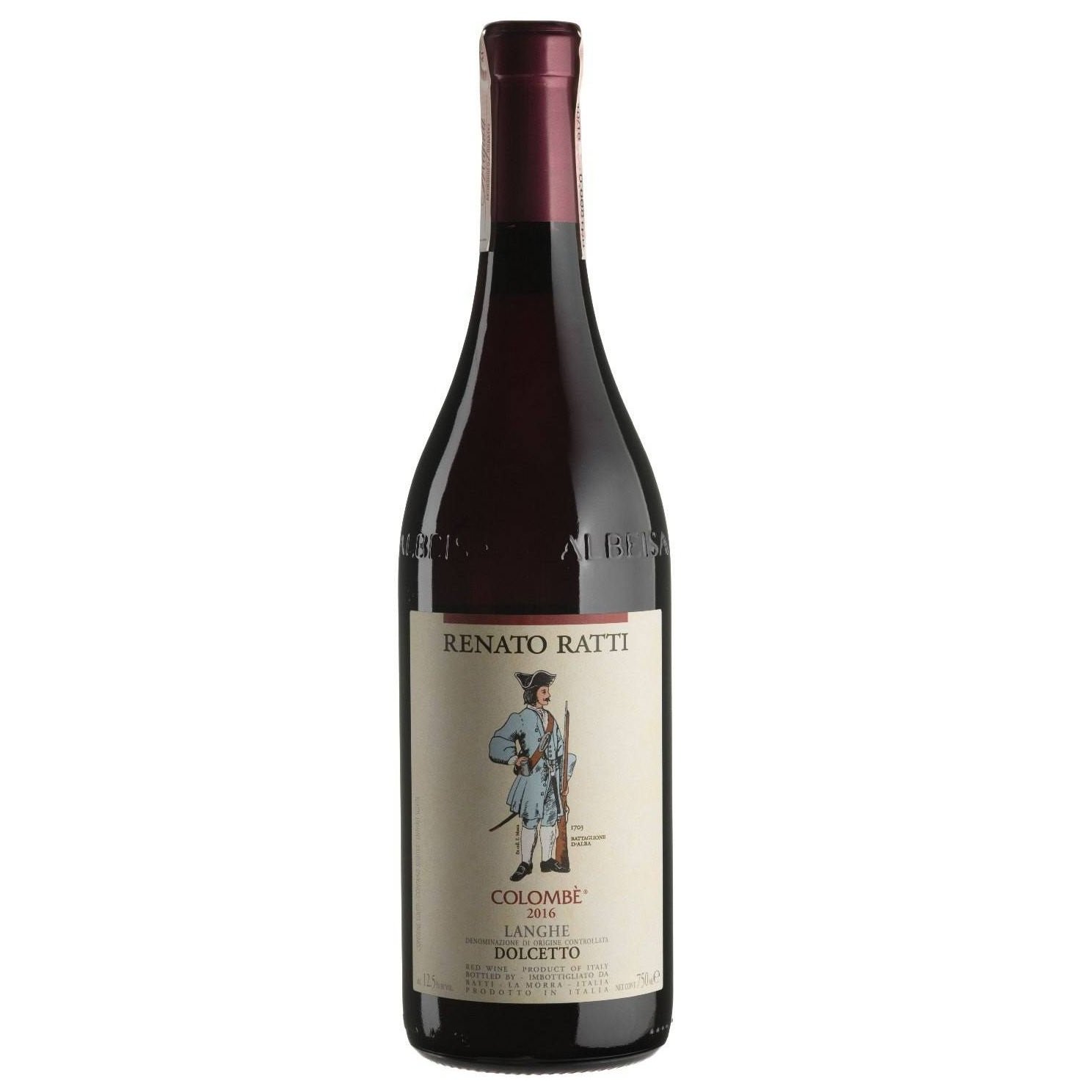 Вино Renato Ratti Langhe Dolcetto Colombe, червоне, сухе, 0,75 л - фото 1