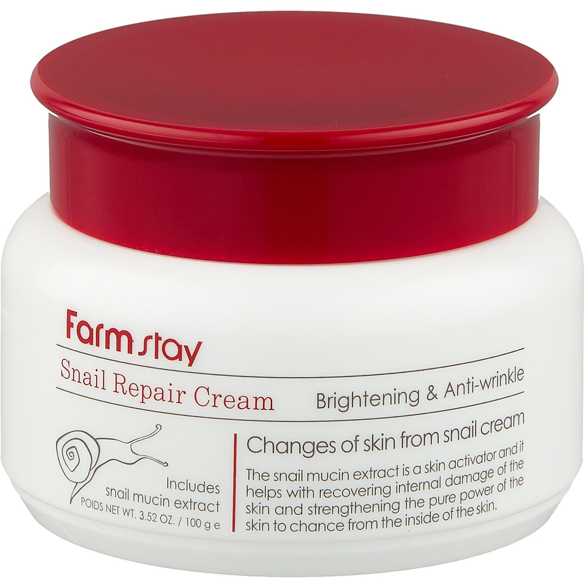 Крем для лица FarmStay Snail Repair Cream с муцином улитка 100 г - фото 3